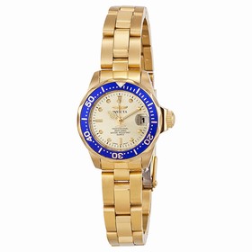 Invicta Pro Diver Light Champagne Dial Gold Ion-plated Ladies Watch 14126