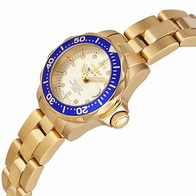 Invicta Pro Diver Light Champagne Dial Gold Ion-plated Ladies Watch 14126