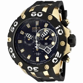 Invicta Reserve Chronograph Black Dial Rubber Men's Watch 0913