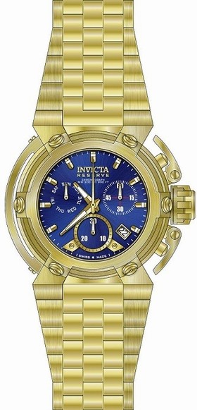 Invicta Reserve Chronograph Blue Dial Gold-plated Men's Watch 18338