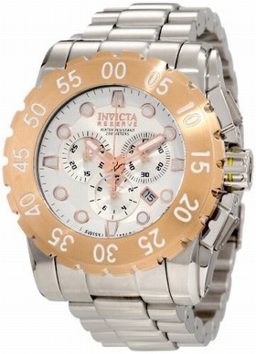 Invicta Reserve Chronograph Silver Dial Stainless Steel Men's Watch 1958