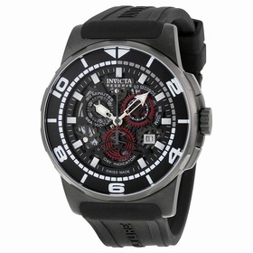 Invicta Reserve Mechanical Black Skeleton Dial Black Polyurethane Men's Watch 18951