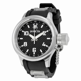 Invicta Russian Diver Black Carbon Fiber Dial Black Polyurethane Men's Watch 17944