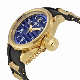 Invicta Russian Diver Blue Carbon Fiber Dial Black Polyurethane Men's Watch 17947