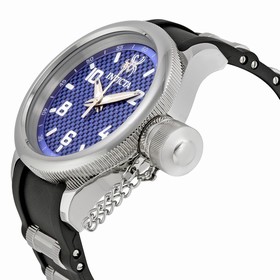Invicta Russian Diver Blue Glass Fiber Dial Black Polyurethane Men's Watch 17945