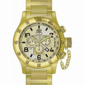 Invicta Russian Diver Chronograph Champagne Dial Gold Ion-plated Men's Watch 15473