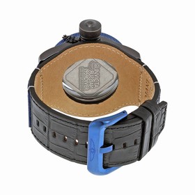 Invicta Russian Diver Distressed Black and See-thru Dial Blue and Black Leather Men's Watch 17648