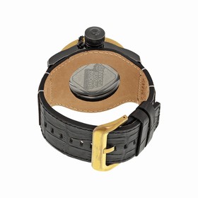 Invicta Russian Diver Distressed Gunmetal and See-thru Dial Brown and Black Leather Men's Watch 17649