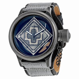 Invicta Russian Diver Distressed Sone and See-thru Dial Stone and Black Leather Men's Watch 17647