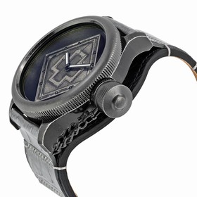Invicta Russian Diver Distressed Sone and See-thru Dial Stone and Black Leather Men's Watch 17647