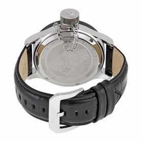 Invicta Russian Diver Silver Dial Black Leather Men's Watch 14077SYB