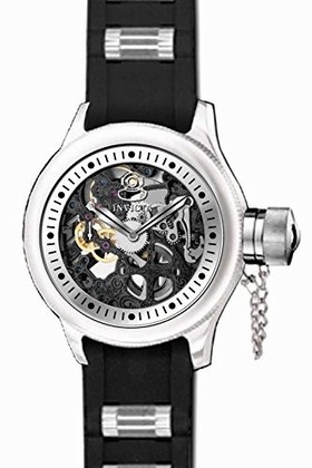 Invicta Russion Diver Black Skeleton Dial Black Polyurethane Men's Watch 17263