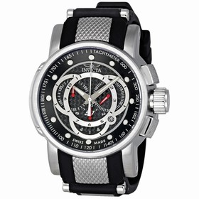 Invicta S1 Black Dial Chronograph Tachymeter Black Rubber Strap Men's Watch 0893