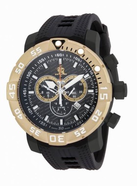 Invicta Sea Base Chronograph Black Dial Black Polyurethane Men's Watch 14286