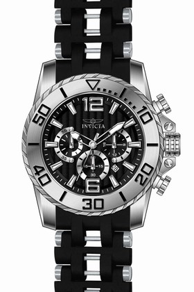 Invicta Sea Spider Chronograph Black Dial Black Polyurethane Rubber Men's Watch 20284