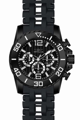 Invicta Sea Spider Chronograph Black Dial Black Polyurethane Rubber Men's Watch 20287