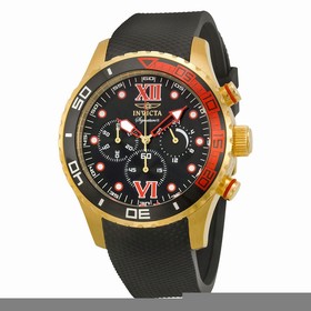 Invicta Signature Chronograh Black Dial Black Polyurethane Men's Watch 7502
