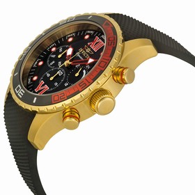 Invicta Signature Chronograh Black Dial Black Polyurethane Men's Watch 7502