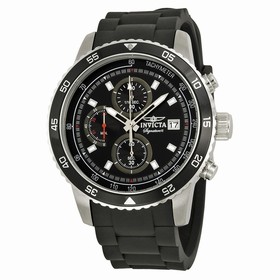 Invicta Signature II Chronograph Black Dial Black Rubber Men's Watch 7394