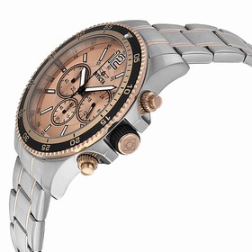 Invicta Specialty Rose Gold Tone Dial Chronograph Two Tone Stainless Steel Men's Watch 13977