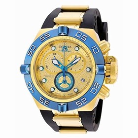 Invicta Subaqua Chronograph Gold Dial Black Polyurethane Men's Watch 16983