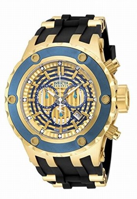 Invicta Subaqua Chronograph Gold Dial Black Silicone Men's Watch 16827