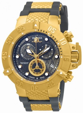 Invicta Subaqua Chronograph Gunmetal Dial Grey Polyurethane Men's Watch 15801