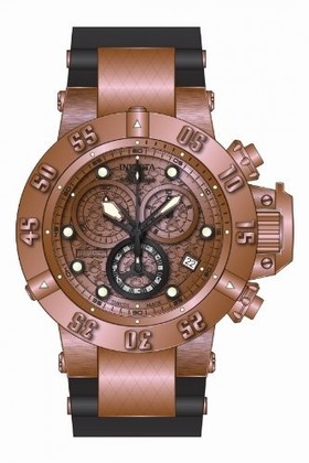 Invicta Subaqua Chronograph Rose Dial Black Polyurethane Men's Watch 15806