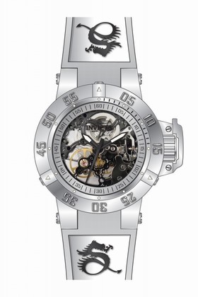 Invicta Subaqua Mechanical Silver Skeleton Silver Silicone Ladies Watch 17137