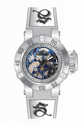 Invicta Subaqua Mechanical Silver Skeleton Silver Silicone Ladies Watch 17138