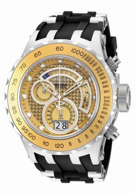 Invicta Subaqua Reserve Chronograph Gold Dial Black Polyurethane Men's Watch 18551
