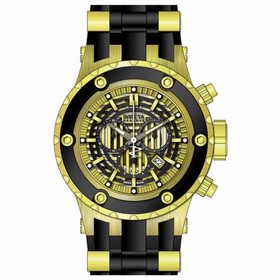 Invicta Subaqua Reserve Chronograph Gold Dial Black Rubber Men's Watch 16826