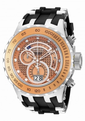 Invicta Subaqua Reserve Chronograph Rose Dial Black Polyurethane Men's Watch 18550