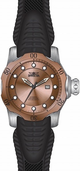 Invicta Venom Automatic Rose Dial Black Silicone Men's Watch 19313