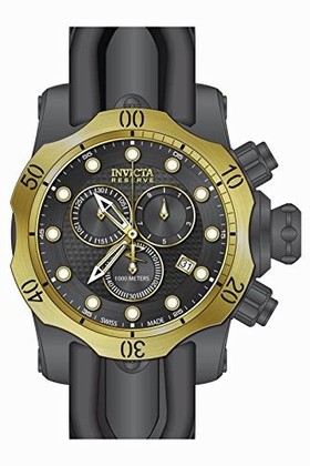 Invicta Venom Chronograph Black Dial Black Polyurethane Rubber Men's Watch 16154