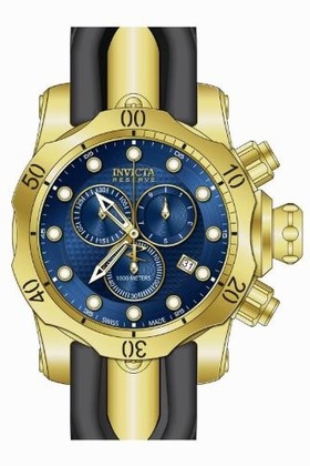 Invicta Venom Chronograph Blue Dial Black Polyurethane Men's Watch 16148