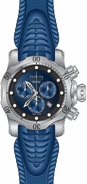 Invicta Venom Chronograph Blue Dial Blue Silicone Men's Watch 19008