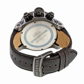 Invicta Venom Chronograph Brown and Blue Rainbow Dial Distressed Black Leather Men's Watch 15956