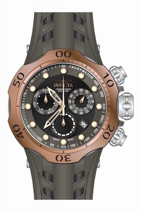 Invicta Venom Chronograph Grey and Blue Dial Grey and Black Silicone Men's Watch 16994