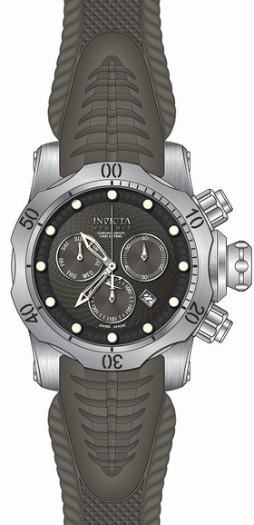Invicta Venom Chronograph Grey Dial Grey Silicone Men's Watch 19011