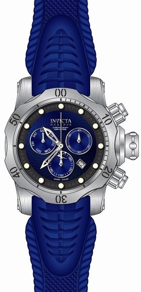 Invicta Venom Chronograph Navy Dial Navy Silicone Men's Watch 19010