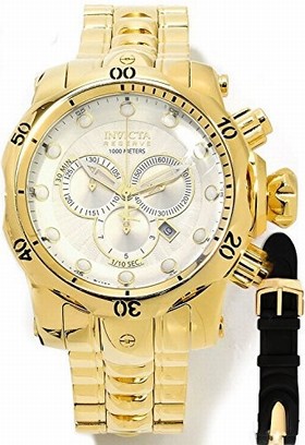 Invicta Venom Chronograph Silver Dial Gold-plated Men's Watch 13885