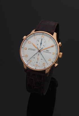 IWC Portuguese Chrono-Rattrapante Rose Gold Brown Alligator (IW3712-03)
