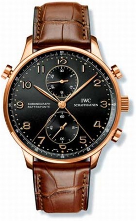 IWC Portuguese Chrono-Rattrapante Rose Gold / Black (IW3712-10)