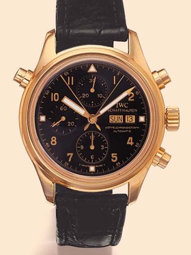 IWC Pilot's Watch Doppelchronograph Gold Black English (IW3713-15)