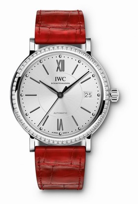 IWC Portofino Midsize Automatic Diamond Bezel / Red Strap (IW4581-09)