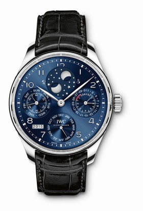 IWC Portugieser Perpetual Calendar Double Moon White Gold / Blue (IW5034-01)