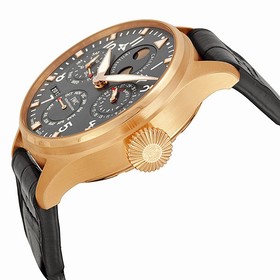 IWC Big Pilot Grey Dial Leather Strap Automatic Men's Watch IW502638
