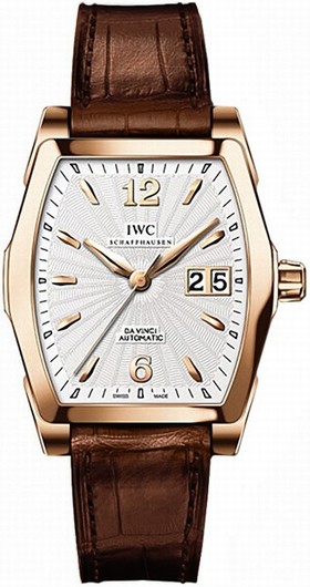 IWC Da Vinci Silver Dial 18kt Rose Gold Brown Leather Men's Watch IW452311