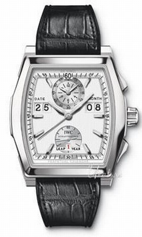 IWC Da Vinci Silver Dial Black leather Chronograph Men's Watch IW376106